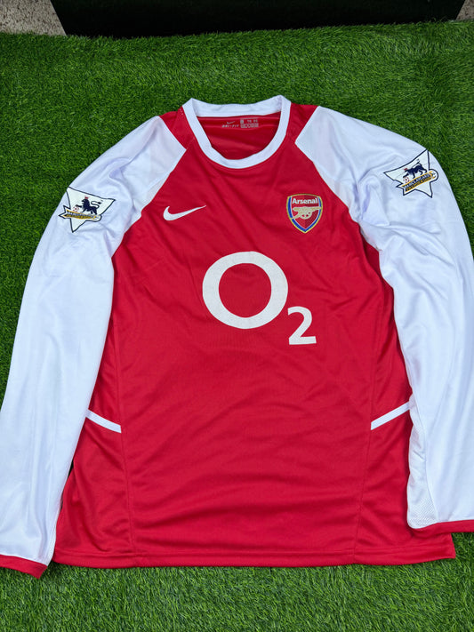 Arsenal 02/04 Henry #14 Long Sleeve w/ EPL Patches (XL)