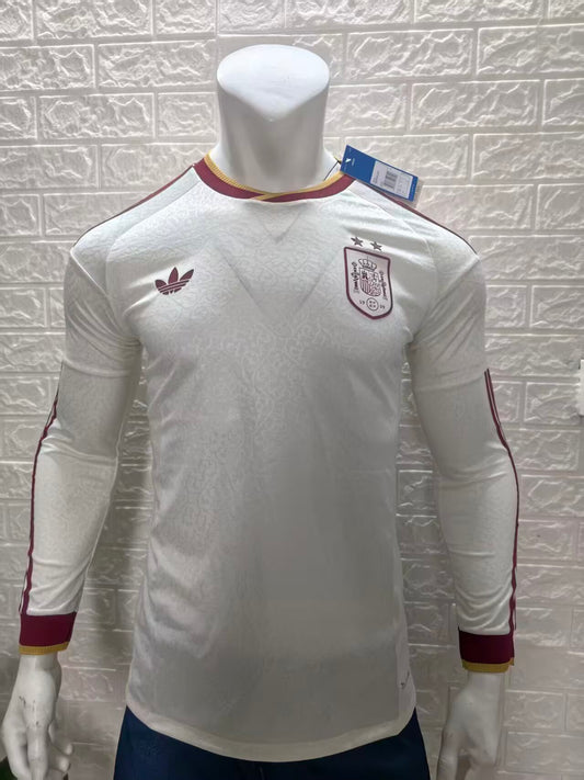 Spain WC 2026 2 Star Away Player Long Sleeve Version Jersey