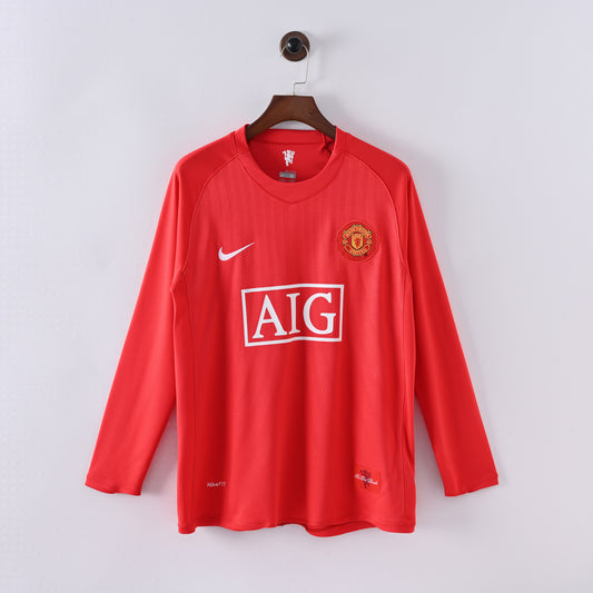 Manchester United Home 07/08 Retro Jersey - Long Sleeve