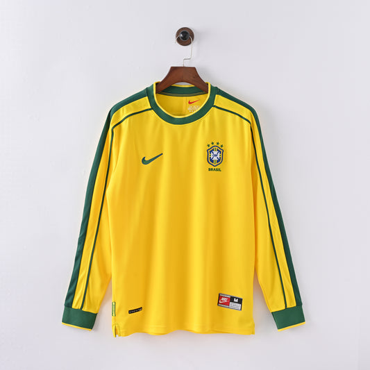 Brazil Home 1998 Retro Jersey - Long Sleeve