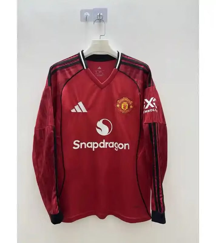 Manchester United Home Jersey (Stadium Version, Long Sleeve) - 25/26