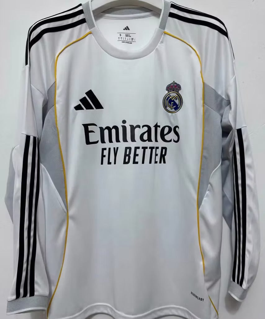 Real Madrid Home Jersey (Stadium Version, Long Sleeve) - 25/26