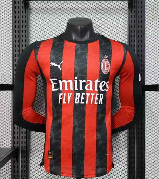 AC Milan Home Jersey (Player Version, Long Sleeve) - 25/26