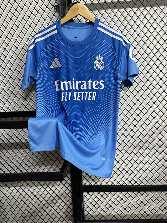 Real Madrid Blue Goalkeeper Jersey (Stadium Version, Short Sleeve) - 25/26