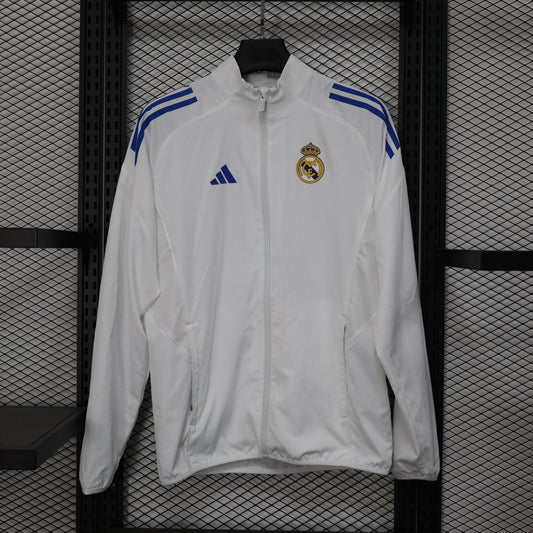 Real Madrid 25/26 White Windbreaker