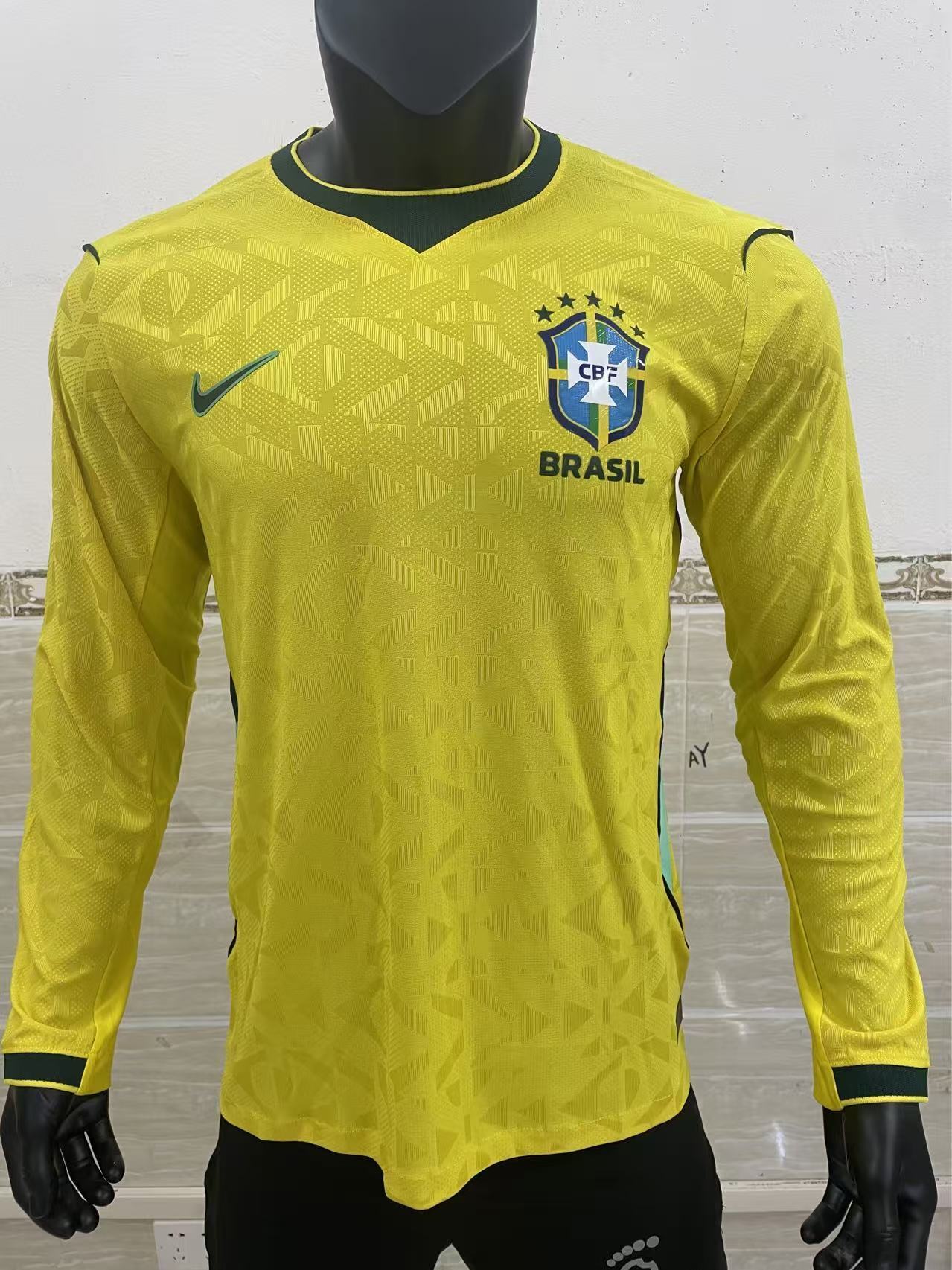 Brazil 2026 World Cup Home Jersey (Player, Long Sleeve)