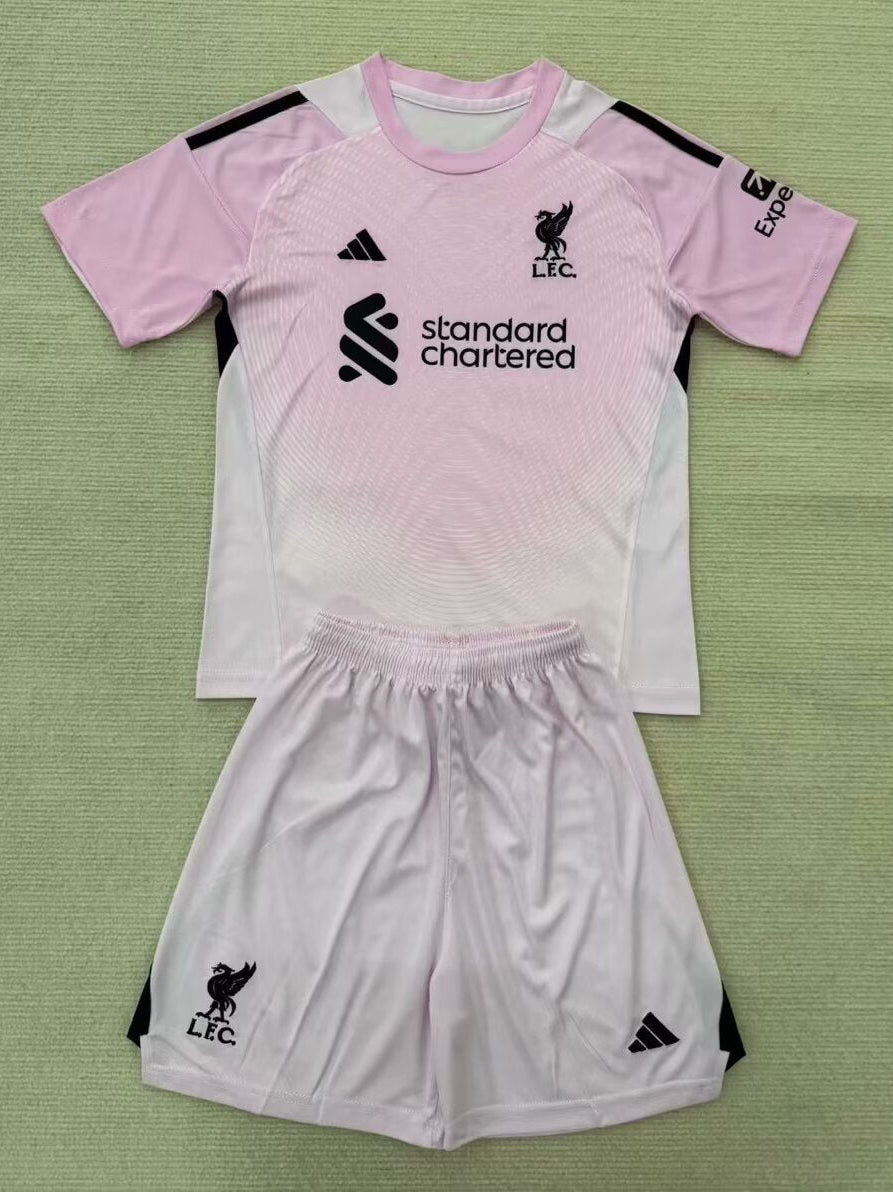 Liverpool Pink Goalkeeper Jersey Kids Set
