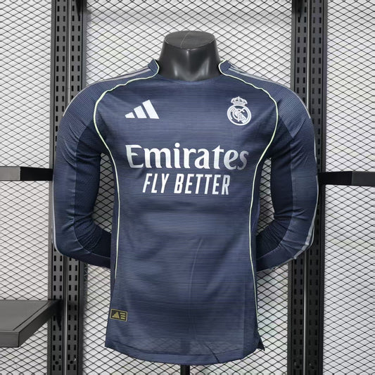 Real Madrid Away Jersey (Player Version, Long Sleeve) - 25/26