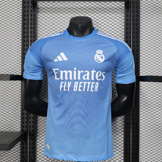 Real Madrid Goalkeeper Blue Jersey (Player Version, Short Sleeve) - 25/26